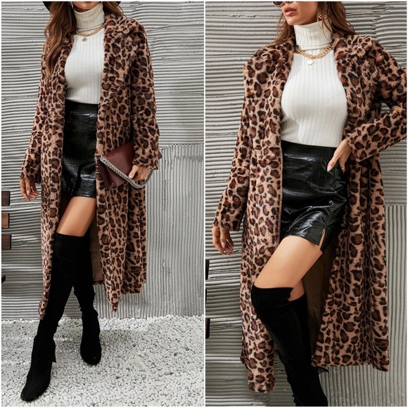 BellanBlue Jackets & Blazers - Luxe leopard Print Vegan Fur Jacket Coat